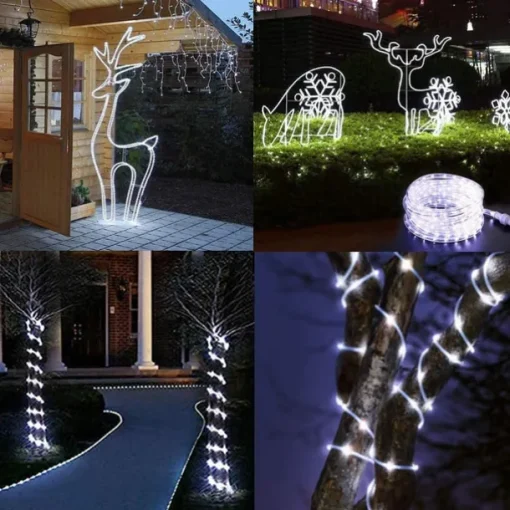 LED Rope Lights LED String Lights Outdoor Waterproof IP65 Christmas Fairy Lights 30m-300Leds 22m-200Leds 12m-100Leds 7m-50Leds 8 Modes Battery Powered Dimmable/Timer with Remote for Party