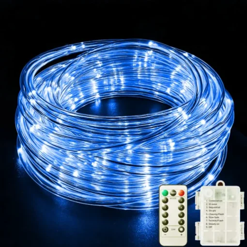 LED Rope Lights LED String Lights Outdoor Waterproof IP65 Christmas Fairy Lights 30m-300Leds 22m-200Leds 12m-100Leds 7m-50Leds 8 Modes Battery Powered Dimmable/Timer with Remote for Party