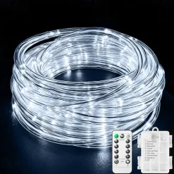LED Rope Lights LED String Lights Outdoor Waterproof IP65 Christmas Fairy Lights 30m-300Leds 22m-200Leds 12m-100Leds 7m-50Leds 8 Modes Battery Powered Dimmable/Timer with Remote for Party