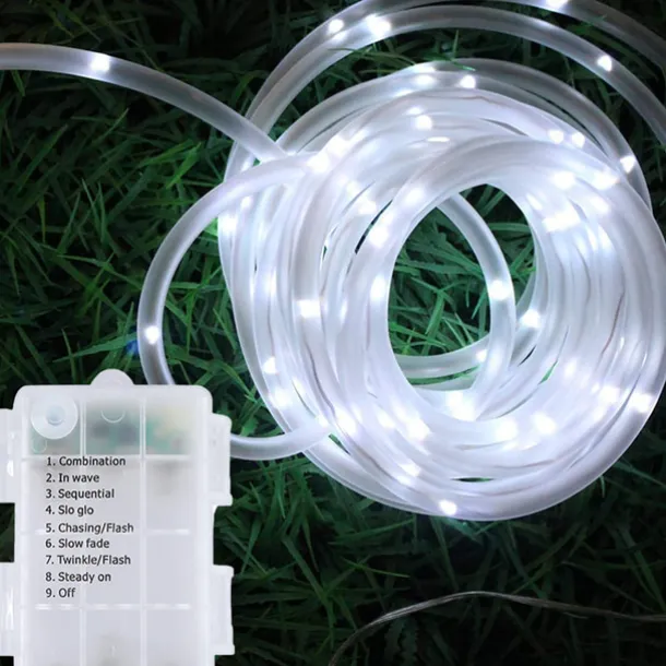 LED Rope Lights LED String Lights Outdoor Waterproof IP65 Christmas Fairy Lights 30m-300Leds 22m-200Leds 12m-100Leds 7m-50Leds 8 Modes Battery Powered Dimmable/Timer with Remote for Party
