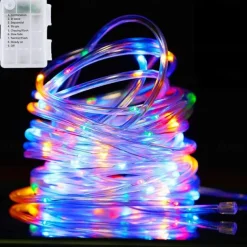 LED Rope Lights LED String Lights Outdoor Waterproof IP65 Christmas Fairy Lights 30m-300Leds 22m-200Leds 12m-100Leds 7m-50Leds 8 Modes Battery Powered Dimmable/Timer with Remote for Party