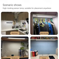 Led Sensor Cabinet Light with Remote Control Magnetic Dimmable Soft Light Wall Lamp Human Body Sensor Induction