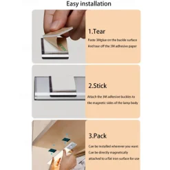 Led Sensor Cabinet Light with Remote Control Magnetic Dimmable Soft Light Wall Lamp Human Body Sensor Induction