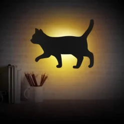 Led Sensor Night Light Animal Cat Sound Control Shadow Lamp Projection Light Wall Light For Kids Bedroom Home Decoration