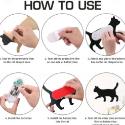 Led Sensor Night Light Animal Cat Sound Control Shadow Lamp Projection Light Wall Light For Kids Bedroom Home Decoration