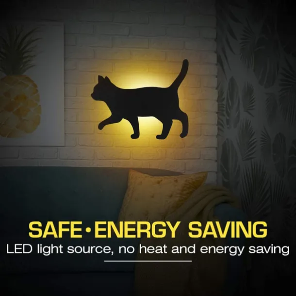 Led Sensor Night Light Animal Cat Sound Control Shadow Lamp Projection Light Wall Light For Kids Bedroom Home Decoration