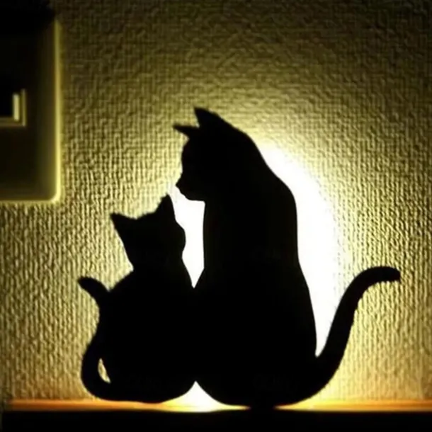 Led Sensor Night Light Animal Cat Sound Control Shadow Lamp Projection Light Wall Light For Kids Bedroom Home Decoration