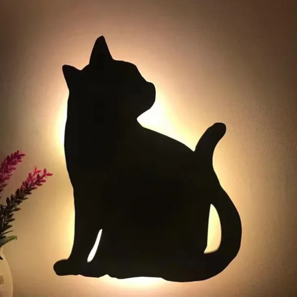Led Sensor Night Light Animal Cat Sound Control Shadow Lamp Projection Light Wall Light For Kids Bedroom Home Decoration