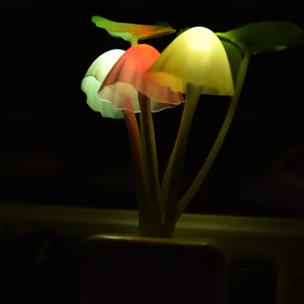 LED Sensor Night Light Plug-in Mushroom NightLights Color Changing Lamp Mushroom Decor, AUSAYE Mini Cute Night Lights for Kids Adults Bedroom Toilet Bathroom Stairs Kitchen Hallway
