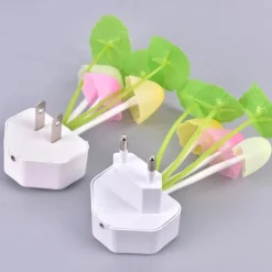 LED Sensor Night Light Plug-in Mushroom NightLights Color Changing Lamp Mushroom Decor, AUSAYE Mini Cute Night Lights for Kids Adults Bedroom Toilet Bathroom Stairs Kitchen Hallway