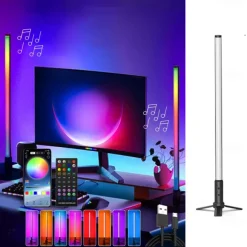 LED Smart Light Bar RGB Pickup Rhythm Night Light Music Bluetooth APP Remote Control Bedside Desktop Computer Game TV Atmosphere Light Shustar