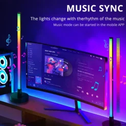 LED Smart Light Bar RGB Pickup Rhythm Night Light Music Bluetooth APP Remote Control Bedside Desktop Computer Game TV Atmosphere Light Shustar