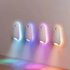 LED Smart Motion Sensor Night Light 8 Colors USB Rechargeable Toilet Seat Light for Home Bedroom Hallway WC Lighting Decoration 1/2pcs