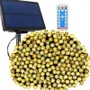 LED Solar Christmas String Lights Outdoor Waterproof 100m 334.5Ft 1000LED/50m 171Ft 500 LED Solar Christmas Lights with Remote8 Modes Waterproof Patio Lights for Christmas Tree Patio Yard Garden Party Decor