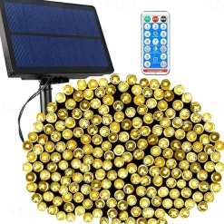 LED Solar Christmas String Lights Outdoor Waterproof 100m 334.5Ft 1000LED/50m 171Ft 500 LED Solar Christmas Lights with Remote8 Modes Waterproof Patio Lights for Christmas Tree Patio Yard Garden Party Decor