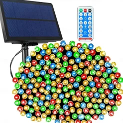 LED Solar Christmas String Lights Outdoor Waterproof 100m 334.5Ft 1000LED/50m 171Ft 500 LED Solar Christmas Lights with Remote8 Modes Waterproof Patio Lights for Christmas Tree Patio Yard Garden Party Decor