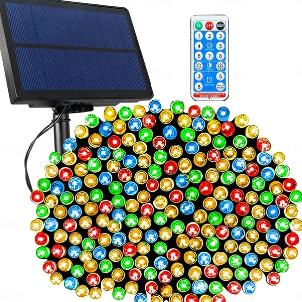 LED Solar Christmas String Lights Outdoor Waterproof 100m 334.5Ft 1000LED/50m 171Ft 500 LED Solar Christmas Lights with Remote8 Modes Waterproof Patio Lights for Christmas Tree Patio Yard Garden Party Decor
