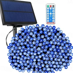 LED Solar Christmas String Lights Outdoor Waterproof 100m 334.5Ft 1000LED/50m 171Ft 500 LED Solar Christmas Lights with Remote8 Modes Waterproof Patio Lights for Christmas Tree Patio Yard Garden Party Decor