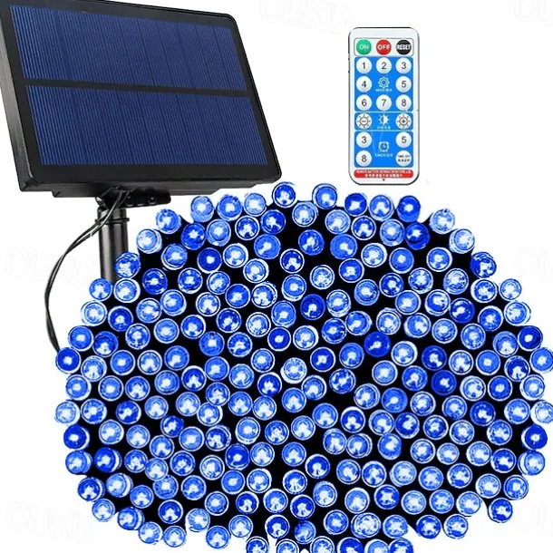LED Solar Christmas String Lights Outdoor Waterproof 100m 334.5Ft 1000LED/50m 171Ft 500 LED Solar Christmas Lights with Remote8 Modes Waterproof Patio Lights for Christmas Tree Patio Yard Garden Party Decor