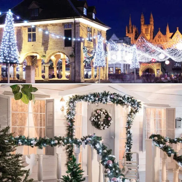 LED Solar Christmas String Lights Outdoor Waterproof 100m 334.5Ft 1000LED/50m 171Ft 500 LED Solar Christmas Lights with Remote8 Modes Waterproof Patio Lights for Christmas Tree Patio Yard Garden Party Decor