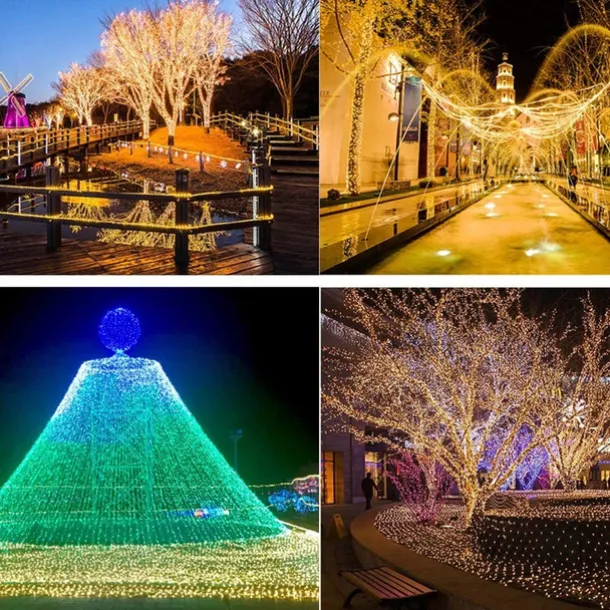 LED Solar Christmas String Lights Outdoor Waterproof 100m 334.5Ft 1000LED/50m 171Ft 500 LED Solar Christmas Lights with Remote8 Modes Waterproof Patio Lights for Christmas Tree Patio Yard Garden Party Decor