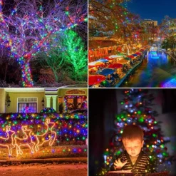 LED Solar Christmas String Lights Outdoor Waterproof 100m 334.5Ft 1000LED/50m 171Ft 500 LED Solar Christmas Lights with Remote8 Modes Waterproof Patio Lights for Christmas Tree Patio Yard Garden Party Decor