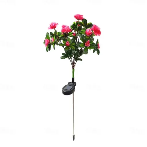 LED Solar Flower Lights Rhododendron Outdoor Simulated Flower Lamp LED Artificial Flower Floor Insertion Lamp Garden and Courtyard Decorative Lights Holiday Party Decorative Lights