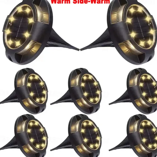 LED Solar Ground Light Outdoor Waterproof Garden Decoration Light Landscape Lawn Pathway Stairs Buried Deck Lights 12 LEDs