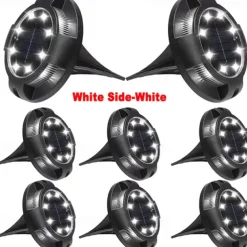 LED Solar Ground Light Outdoor Waterproof Garden Decoration Light Landscape Lawn Pathway Stairs Buried Deck Lights 12 LEDs