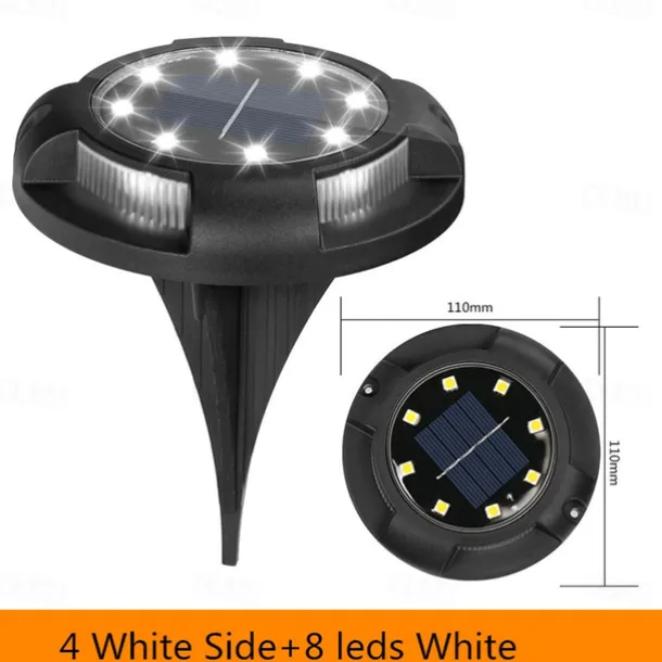 LED Solar Ground Light Outdoor Waterproof Garden Decoration Light Landscape Lawn Pathway Stairs Buried Deck Lights 12 LEDs