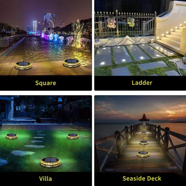 LED Solar Lawn Light Ground Lights Outdoor Waterproof In-ground Solar Lights For Landscape Walkway Lawn Steps Decks Etc