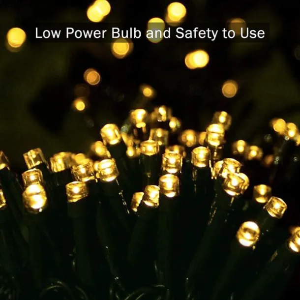 LED Solar Outdoor String Lights, Waterproof 12m 100LEDs & 7m 50LED String Lights for Christmas Garden & Party