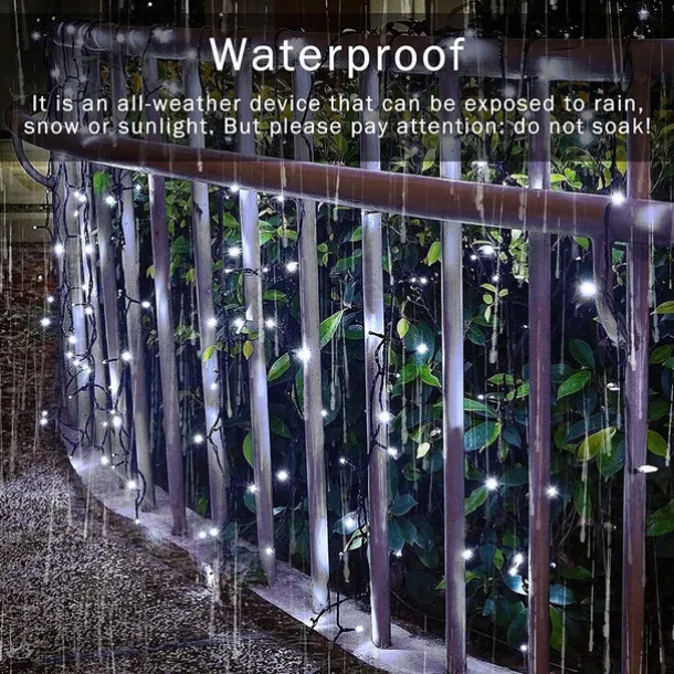 LED Solar Outdoor String Lights, Waterproof 12m 100LEDs & 7m 50LED String Lights for Christmas Garden & Party