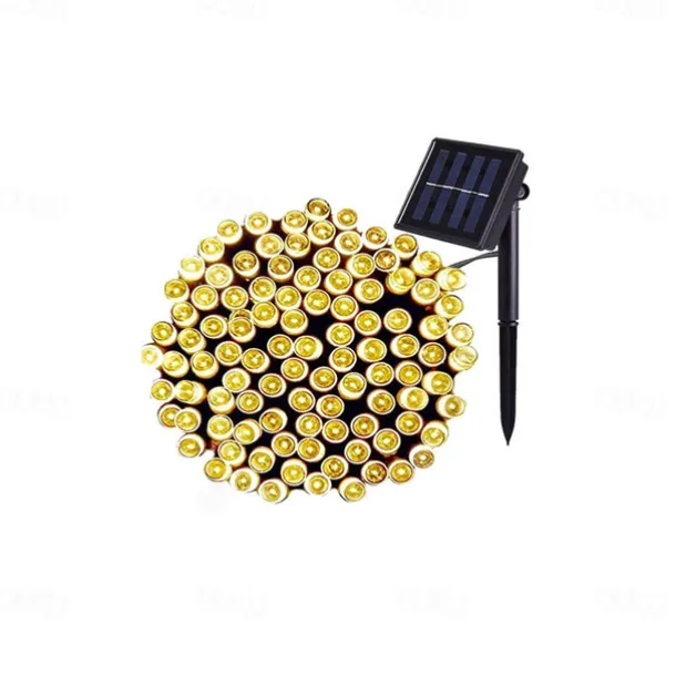 LED Solar Outdoor String Lights, Waterproof 12m 100LEDs & 7m 50LED String Lights for Christmas Garden & Party