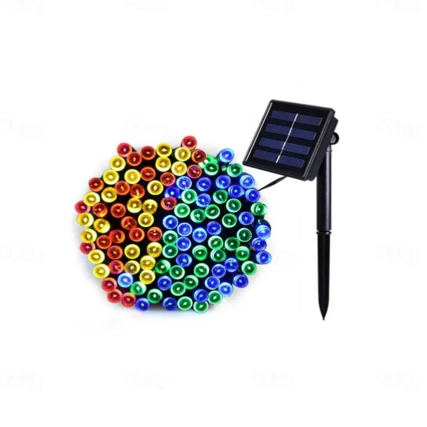 LED Solar Outdoor String Lights, Waterproof 12m 100LEDs & 7m 50LED String Lights for Christmas Garden & Party