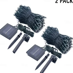 LED Solar Outdoor String Lights, Waterproof 12m 100LEDs & 7m 50LED String Lights for Christmas Garden & Party