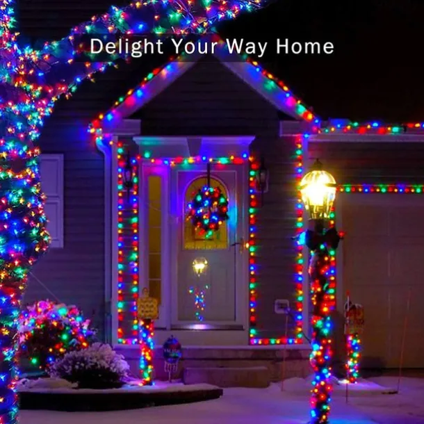 LED Solar Outdoor String Lights, Waterproof 12m 100LEDs & 7m 50LED String Lights for Christmas Garden & Party