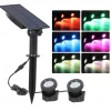 LED Solar Powered Lamp - RGB Color Changing Outdoor Pathway Spotlight, IP68 Waterproof Solar Light for Garden Landscaping