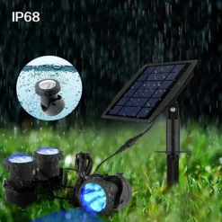 LED Solar Powered Lamp - RGB Color Changing Outdoor Pathway Spotlight, IP68 Waterproof Solar Light for Garden Landscaping