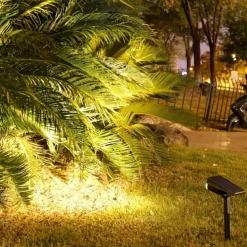 2/7LED Solar Spotlight Outdoor Waterproof Garden Courtyard Lawn Landscape Light Colorful RGB Lawn Light For Roadside Villa Park Garden Decor Light 1PC