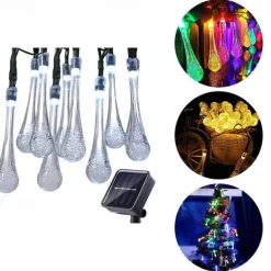 LED Solar String Light 5M 20LEDs Water Drop Bubble Ball Solar Lights Outdoor Waterproof Landscape Garden Festival Decoration Lantern Tree Patio Light