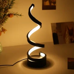 LED Spiral Table Lamp Modern Three-gear Dimming USB Power Button Switch