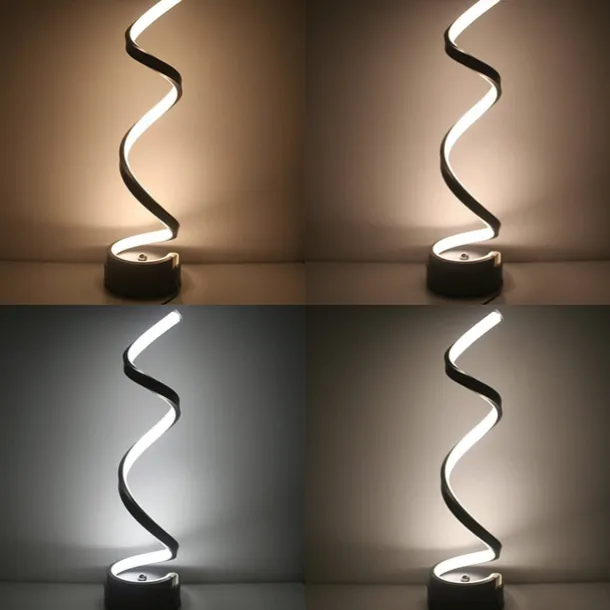 LED Spiral Table Lamp Modern Three-gear Dimming USB Power Button Switch