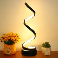 LED Spiral Table Lamp Modern Three-gear Dimming USB Power Button Switch