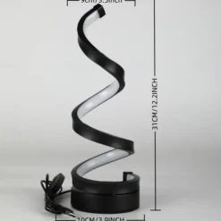 LED Spiral Table Lamp Modern Three-gear Dimming USB Power Button Switch