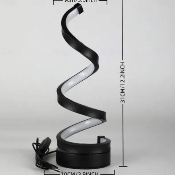 LED Spiral Table Lamp Modern Three-gear Dimming USB Power Button Switch