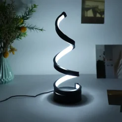 LED Spiral Table Lamp Modern Three-gear Dimming USB Power Button Switch