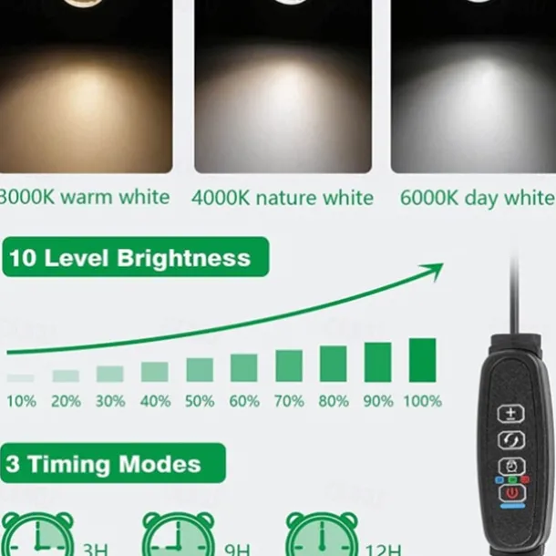 LED Spot Light USB Interface Dimming Color Adjustment Timed Spotlight Warm Light White Light Neutral Light Projection Light Indoor Plant Lighting Decoration Atmosphere Light Plant Landscape Decoration Light 1pc