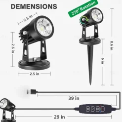 LED Spot Light USB Interface Dimming Color Adjustment Timed Spotlight Warm Light White Light Neutral Light Projection Light Indoor Plant Lighting Decoration Atmosphere Light Plant Landscape Decoration Light 1pc