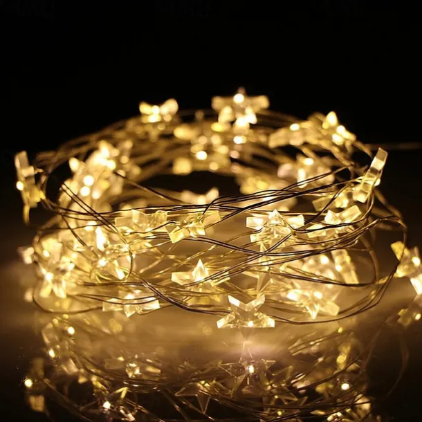 LED Star Lights 2M 5M Silver Wire Fairy String Lights Holiday Decoration Light for Christmas New Year's Holiday Decoration Lighting Battery Powered (without Battery)